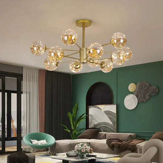 Floroux - Lustre en verre globulaire