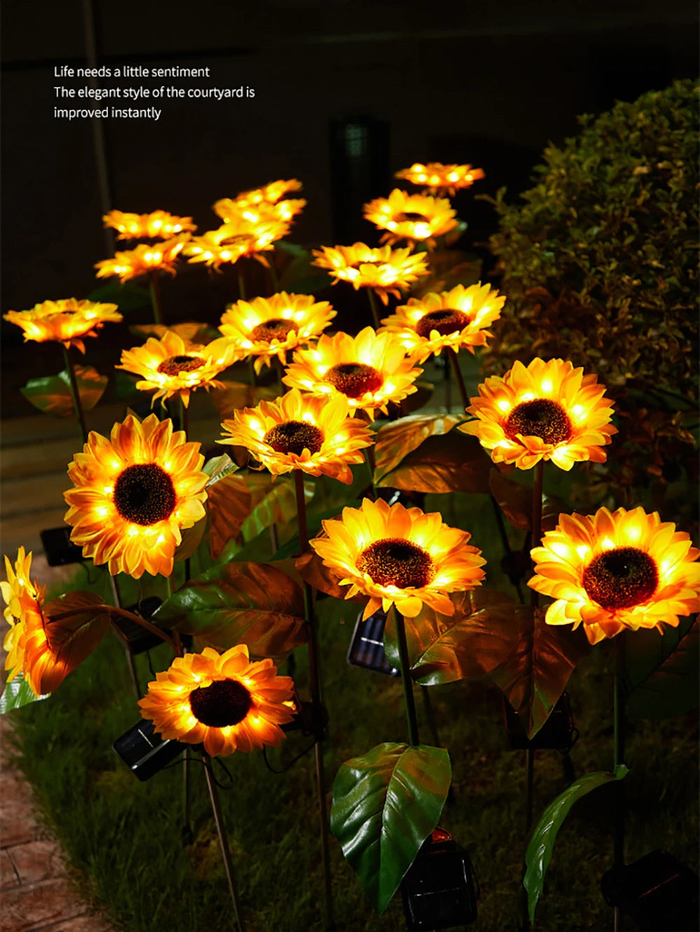 SolarBloom – Lampe de jardin réaliste en tournesol pour l'extérieur