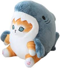 Floroux - Chat câlin ludique en costume de requin mignon pour enfants