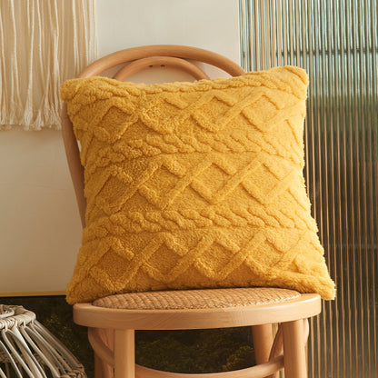 Floroux - Housse de coussin en polaire courte et pelucheuse