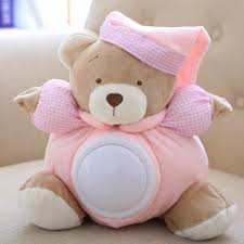 Floroux - Teddy câlin avec bonnet de nuit pour de doux rêves