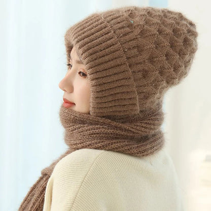 CozyWind Bonnet & Écharpe Set - Mode d'Hiver pour Femmes