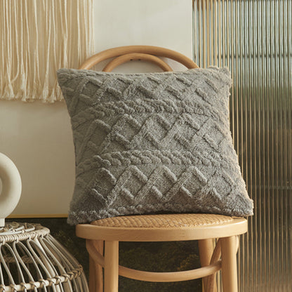 Floroux - Housse de coussin en polaire courte et pelucheuse