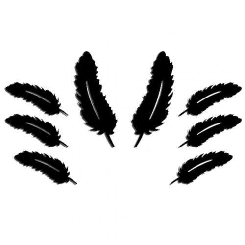 Floroux Argent Plume Autocollant Mur