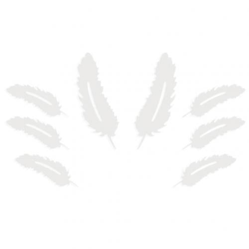 Floroux Argent Plume Autocollant Mur