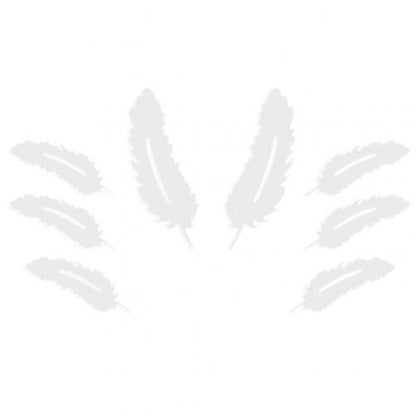 Floroux Argent Plume Autocollant Mur