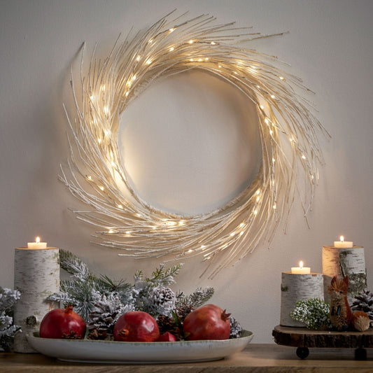 Couronne en papier éclairée LED de 24 pouces - Éclat blanc chaud pour la porte d'entrée, Décoration festive de Noël 2024