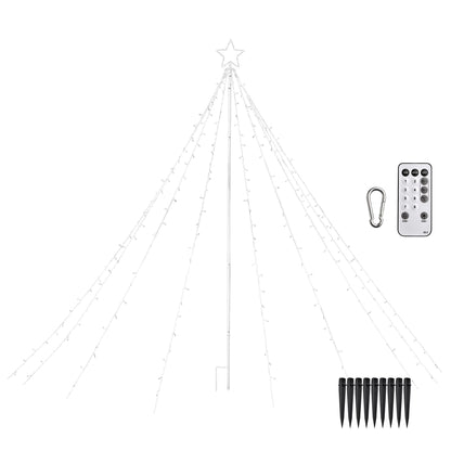 Arbre de Noël en cône spiral LED lumineux de 12 pieds avec étoile en haut - Lumières blanches chaudes, modes réglables, décoration de vacances parfaite pour 2024