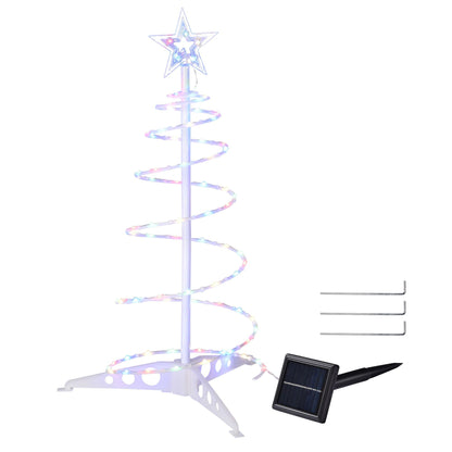 Arbre de Noël LED lumineux alimenté par solaire de 2 pieds avec modes scintillant et fixe - Décor de vacances parfait pour une utilisation intérieure et extérieure 2024