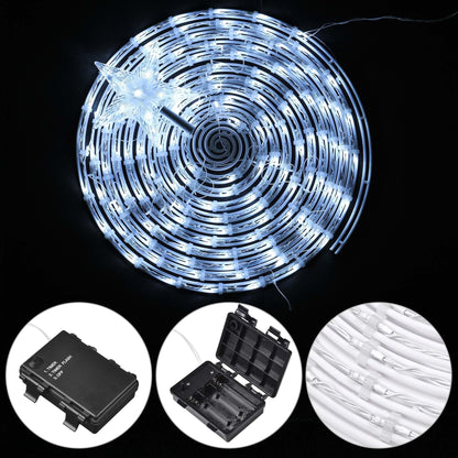 Arbre de Noël en spirale lumineux de 5 pieds avec 182 LED blanc froid - Décor extérieur à piles pour les fêtes 2024