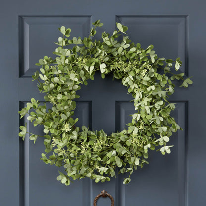 Couronne OXALIS CORNICULATA de 27 pouces – Design floral élégant pour porte d'entrée, décoration de vacances 2024