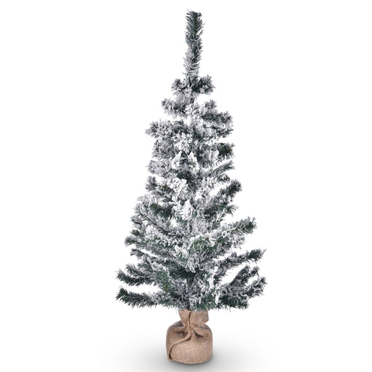 Arbre de Noël artificiel enneigé de 3 pieds - Décor de vacances réaliste pour petits espaces, parfait pour la décoration festive 2024