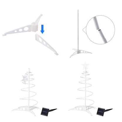 Arbre de Noël LED lumineux alimenté par solaire de 2 pieds avec modes scintillant et fixe - Décor de vacances parfait pour une utilisation intérieure et extérieure 2024