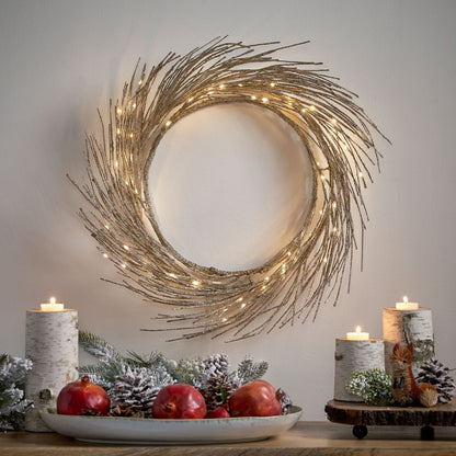 Couronne en Papier LED de 24 pouces – Lumières Blanches Chaudes pour Décor Festif, Parfait pour la Porte d'Entrée, Noël 2024