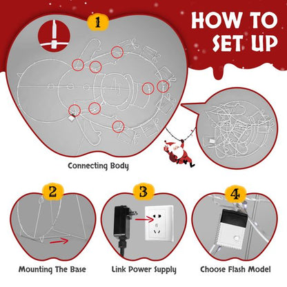 Bonhomme de neige jongleur animé de 5 pieds – Éclairé avec 358 lumières LED multicolores, décoration de vacances d'intérieur/extérieure 2024