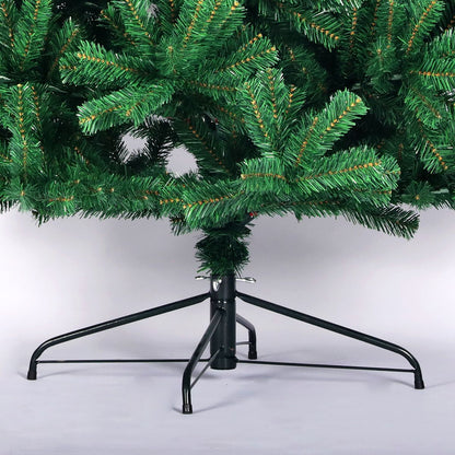 Arbre de Noël en PVC épicéa non éclairé de 6 pieds - Sapin vert complet avec support en métal pliable pour une décoration de vacances personnalisée