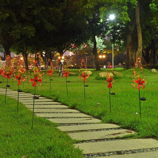 Lumières de chemin de Noël Décorations extérieures, Lumières de pique-nique de Noël solaires pour jardin, Lumières de chemin étanches pour jardins, arrière-cours, pelouses, allées, patios, paysages