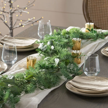 5,5' guirlande en eucalyptus et feuilles d'olive – Décor woodland léger pour un usage intérieur, Noël 2024