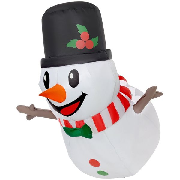 Bonhomme de neige gonflable Décor de Noël – 41.3" Design suspendu éclairé par LED, usage intérieur/extérieur, décoration de vacances 2024