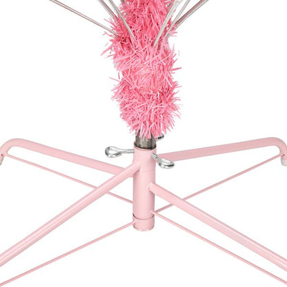 Arbre de Noël en pin rose non éclairé de 6 pieds - Décor de fête plein et luxuriant avec 1000 pointes de branches, parfait pour les célébrations à domicile et au bureau 2024
