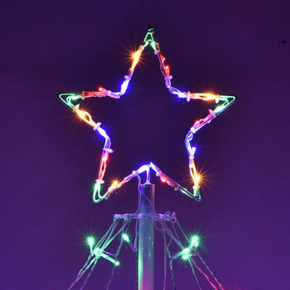 12FT Arbre en cône lumineux de Noël en spirale/RGBY