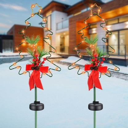 Lumières de chemin de Noël Décorations extérieures, Lumières de pique-nique de Noël solaires pour jardin, Lumières de chemin étanches pour jardins, arrière-cours, pelouses, allées, patios, paysages