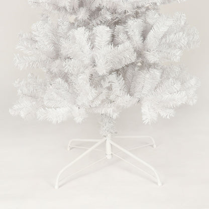 Arbre de Noël artificiel mince blanc de 7,5 pieds avec support en métal pliable – Parfait pour les petits espaces et la décoration des fêtes 2024