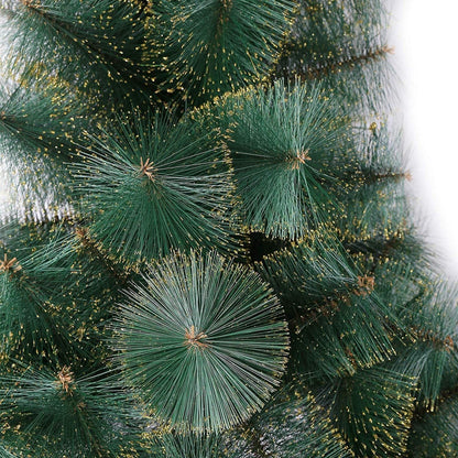 Arbre de Noël en Pin Classique de 6 pieds – Design Vert Réaliste avec Accents Dorés, Décoration de Vacances Idéale pour la Maison et le Bureau 2024