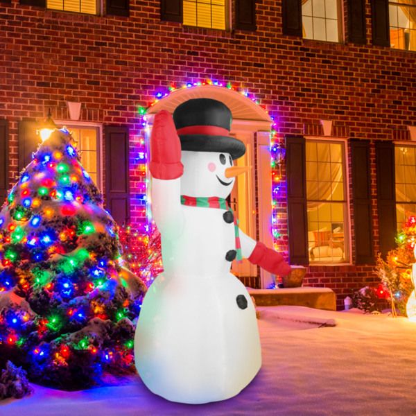 Bonhomme de neige gonflable géant de 7,9 pieds – Décor lumineux LED avec design étanche pour pelouse extérieure, festivités de vacances 2024