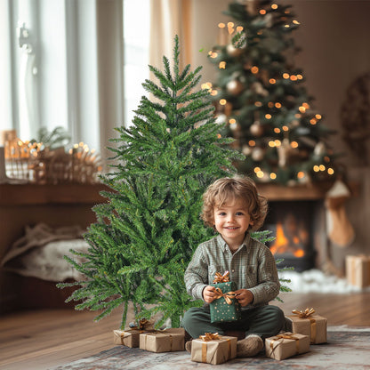 Arbre de Noël premium pliable de 4,5 pieds – Design complet en épicéa avec 663 pointes, décor de vacances facile à assembler pour un usage intérieur 2024