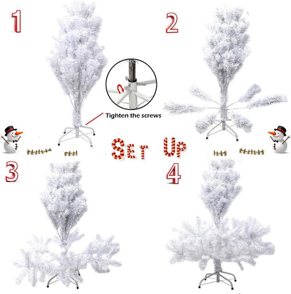 Arbre de Noël artificiel en épinette premium non éclairé de 5 pieds avec support en métal - Parfaite décoration de fête pour 2024