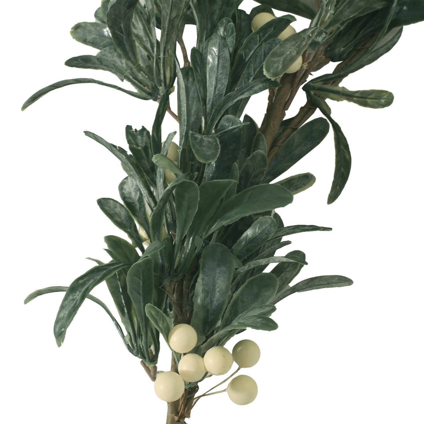 54" Guirlande d'hiver Snowberry Green – Feuillage naturel avec des baies blanches, parfait pour la décoration intérieure, Noël 2024