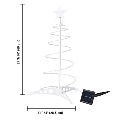 Arbre de Noël LED lumineux alimenté par solaire de 2 pieds avec modes scintillant et fixe - Décor de vacances parfait pour une utilisation intérieure et extérieure 2024