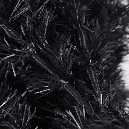 Arbre de Noël artificiel noir slim de 7,5 pieds avec support en métal pliable - Décor de vacances unique pour les petits espaces 2024