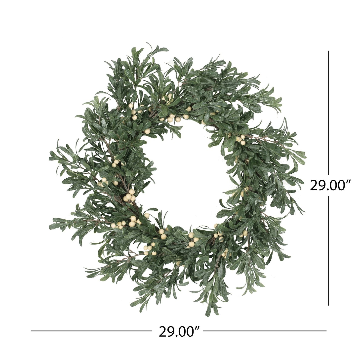 Couronne Snowberry de 29 pouces – Élégant charme d'hiver avec des baies blanches, parfait pour la porte d'entrée, décor de Noël 2024