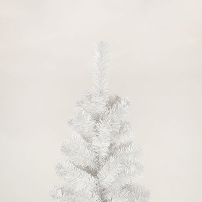 Arbre de Noël artificiel mince blanc de 7,5 pieds avec support en métal pliable – Parfait pour les petits espaces et la décoration des fêtes 2024