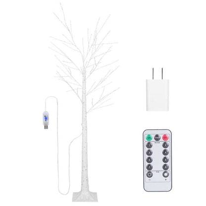 Arbre de bouleau lumineux Arbre en branches de bouleau blanc artificiel avec 8 modes d'éclairage blanc chaud pour décoration de maison de mariage, fête, Noël, festival.