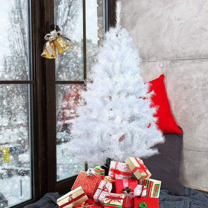 Arbre de Noël artificiel en épinette premium non éclairé de 5 pieds avec support en métal - Parfaite décoration de fête pour 2024