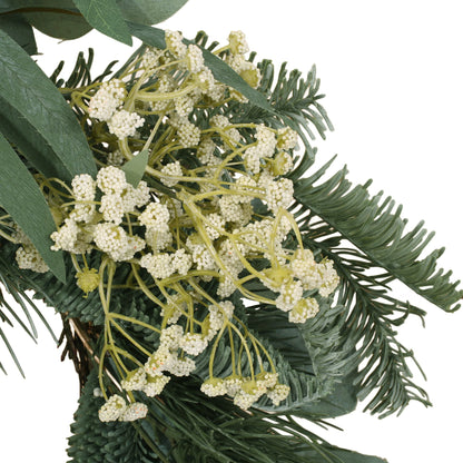 Couronne de Feuilles d'Eucalyptus et de Branches de Pin – Design Étoiles Rustiques de 30 pouces, Parfaite pour la Porte d'Entrée, Décor de Noël 2024