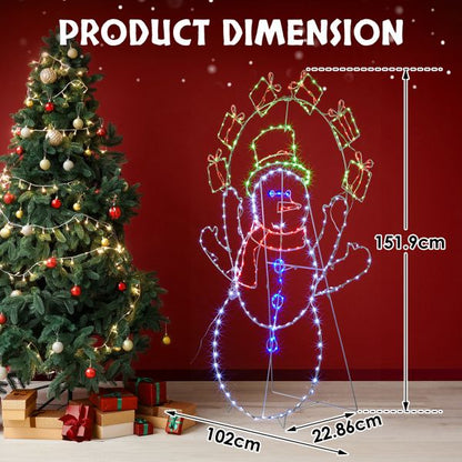 Bonhomme de neige jongleur animé de 5 pieds – Éclairé avec 358 lumières LED multicolores, décoration de vacances d'intérieur/extérieure 2024