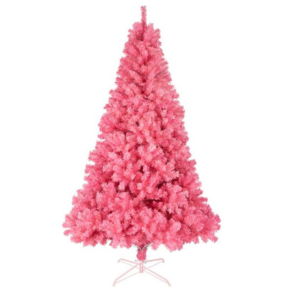 Arbre de Noël en pin rose non éclairé de 6 pieds - Décor de fête plein et luxuriant avec 1000 pointes de branches, parfait pour les célébrations à domicile et au bureau 2024