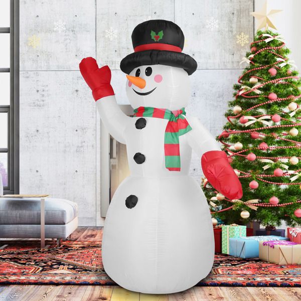Bonhomme de neige gonflable géant de 7,9 pieds – Décor lumineux LED avec design étanche pour pelouse extérieure, festivités de vacances 2024