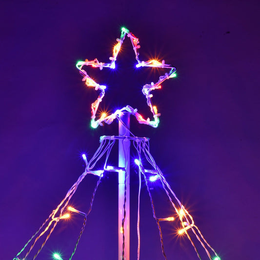 9 pi arbres en cône de Noël LED/RGBY