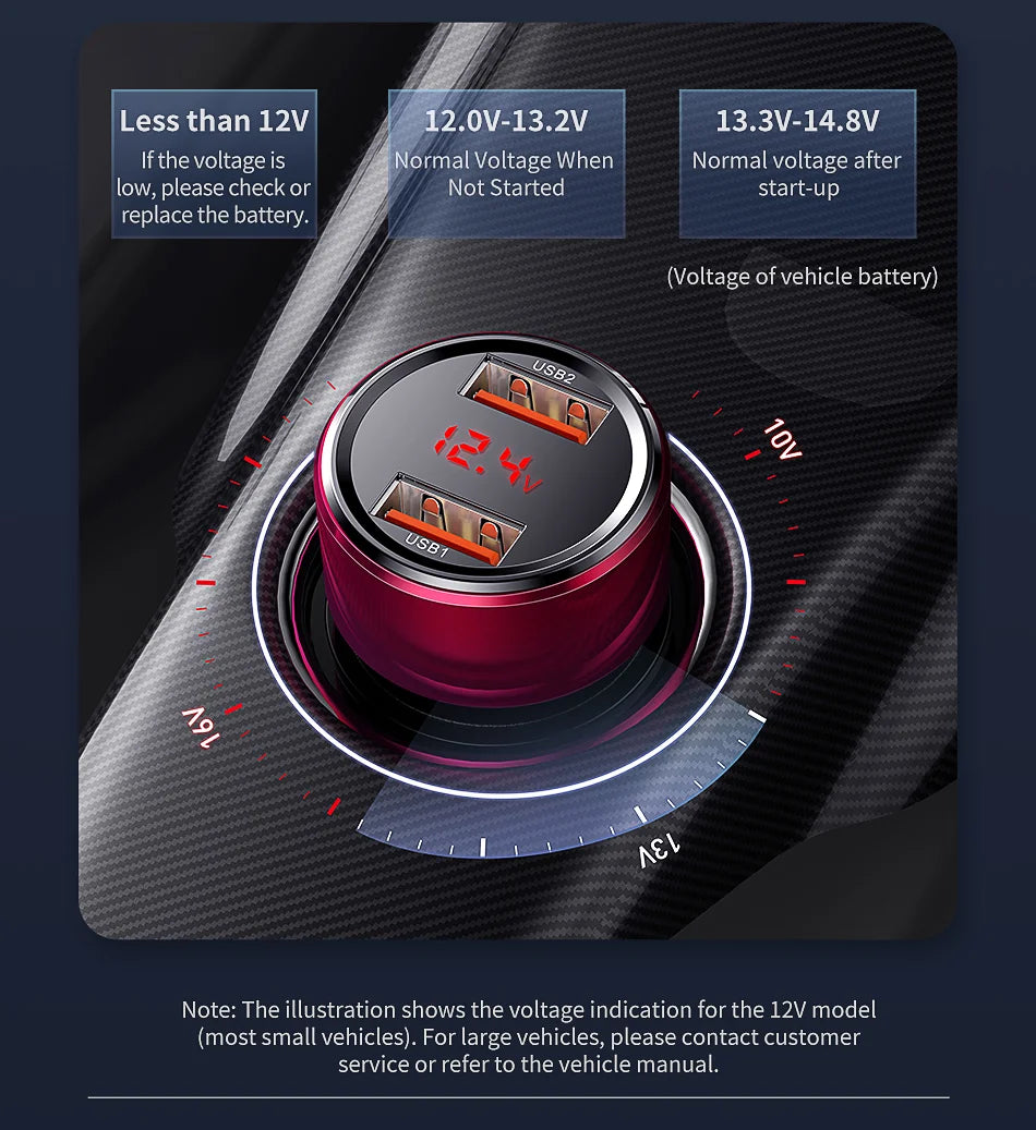 Baseus 45W 2-Port Charge Rapide Prise de Voiture - USB A / Type C Alimentation Livraison PD Chargeur de Téléphone Plug