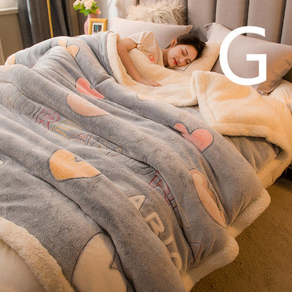 Floroux - Couverture en laine douillette réversible