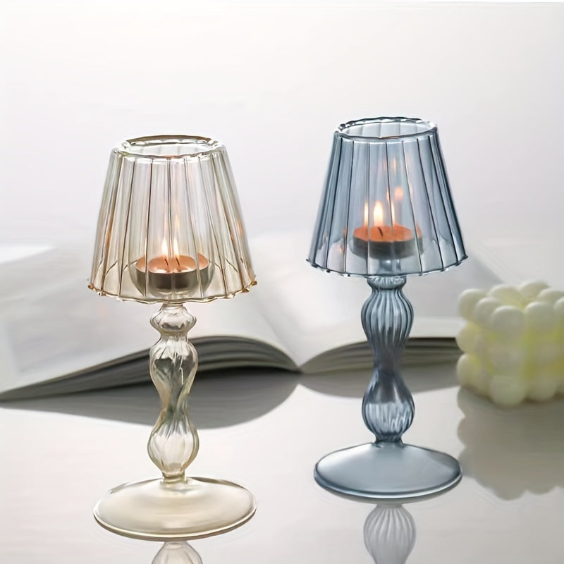 CrystalGlow – Luxe Lampe de Table en Verre & Bougeoir
