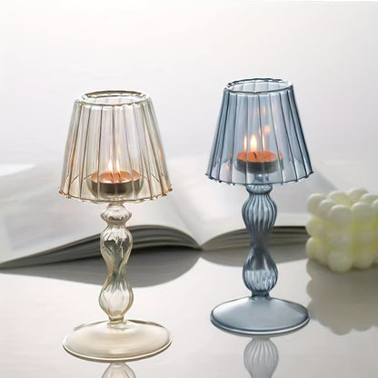 CrystalGlow – Luxe Lampe de Table en Verre & Bougeoir