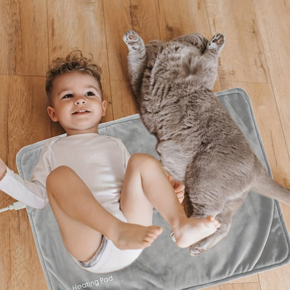 Couverture chauffante électrique USB - Couverture en polaire imperméable, grise, 10W