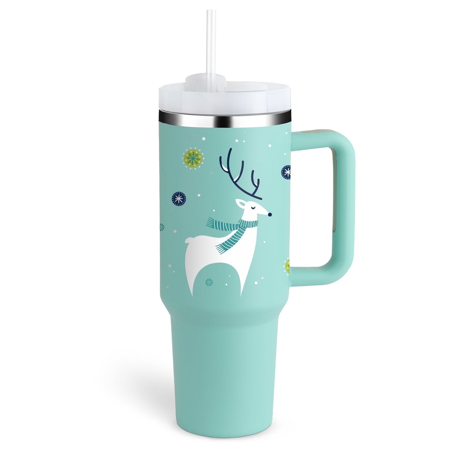 Tasse isolante avec anse et paille | 1200 ML