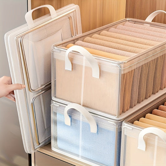 SpaceSaver - Boîtes de rangement empilables élégantes pour vêtements et livres
